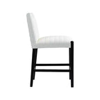 Meridian Furniture, Taburete de mostrador Aimee de piel vegana color crema