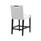 Meridian Furniture, Taburete de mostrador Aimee de piel vegana color crema