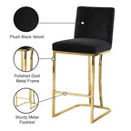 Meridian Furniture, Taburete Heidi de terciopelo negro