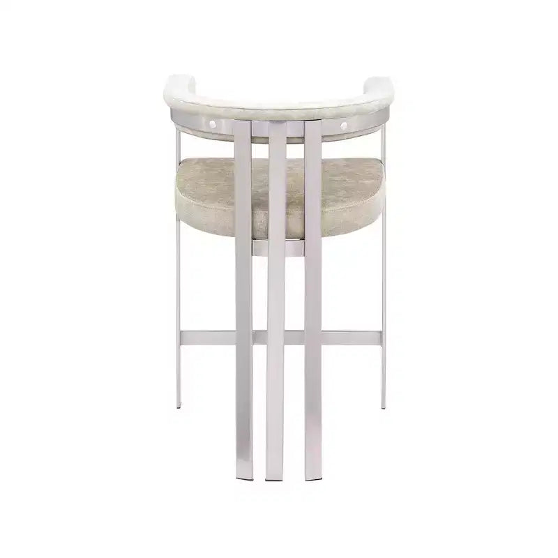 Meridian Furniture, Taburete de mostrador Marcello de terciopelo beige, juego de 2