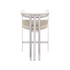 Meridian Furniture, Taburete de mostrador Marcello de terciopelo beige, juego de 2