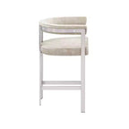 Meridian Furniture, Taburete de mostrador Marcello de terciopelo beige, juego de 2