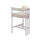 Meridian Furniture, Taburete de mostrador Marcello de terciopelo beige, juego de 2