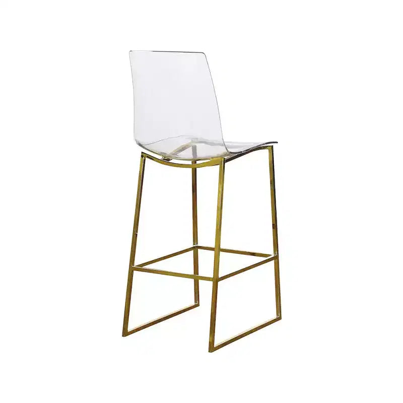 Meridian Furniture, Taburete Lumen de metal dorado/policarbonato de lucita