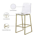 Meridian Furniture, Taburete Lumen de metal dorado/policarbonato de lucita