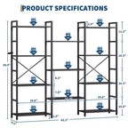Estantería de 4 niveles GustoWave, estantería triple ancha industrial, estantería de acero de 157 x 137 x 25 cm, estanterías de almacenamiento y exposición