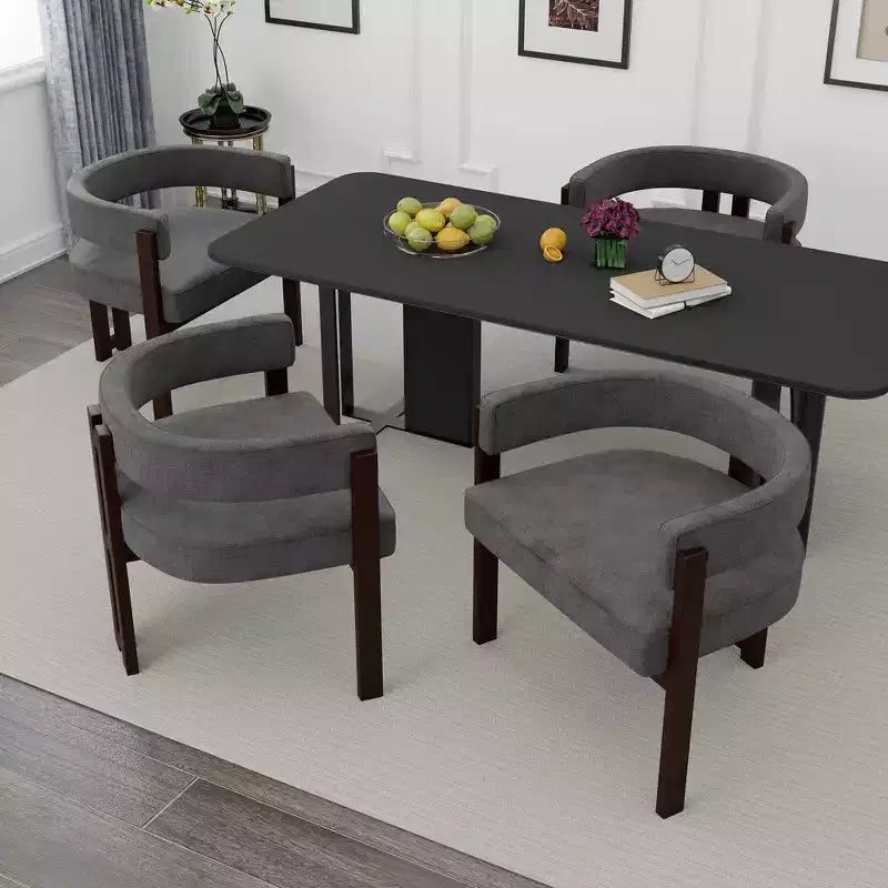 MAYEERTY Mesa de Bar Cuadrada Minimalista de 31.5 pulgadas, con Cubierta de MDF Grano de Madera Oscura, Pedestal Robusto y Reposapiés Metálico, Mesa de Pub Compacta para 2-4 Personas
