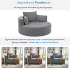 Sillón decorativo giratorio 360°, sillón de barril giratorio redondo con 3 almohadas extraíbles para sala de estar, dormitorio, oficina y hotel, verde