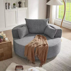 Sillón decorativo giratorio 360°, sillón de barril giratorio redondo con 3 almohadas extraíbles para sala de estar, dormitorio, oficina y hotel, verde