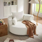 Sillón decorativo giratorio 360°, sillón de barril giratorio redondo con 3 almohadas extraíbles para sala de estar, dormitorio, oficina y hotel, verde