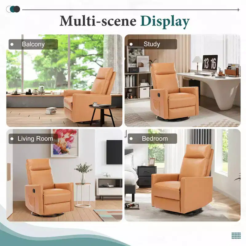 MAYEERTY Sillón decorativo - Sillón giratorio de chenilla 360 con cojín lumbar