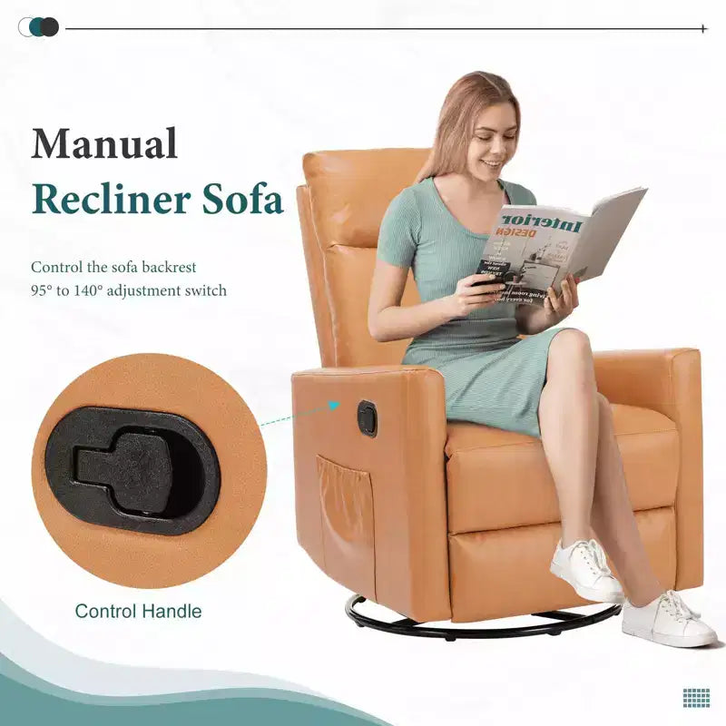 MAYEERTY Sillón decorativo - Sillón giratorio de chenilla 360 con cojín lumbar