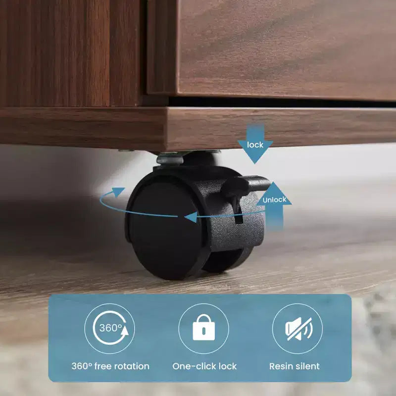 PexFix Gabinete de Archivo Vertical de 3 Cajones, Móvil de Madera con Ruedas para Debajo del Escritorio para Oficina en Casa