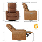Sillón reclinable giratorio y balancín, tapizado en piel sintética, con soporte lumbar, respaldo alto, reclinación manual