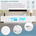 Mueble de TV o televisor CLIHOME para centros de entretenimiento de hasta 95'', consola multimedia funcional con puertas de gabinete arqueadas