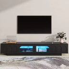 Mueble de TV o televisor CLIHOME para centros de entretenimiento de hasta 95'', consola multimedia funcional con puertas de gabinete arqueadas