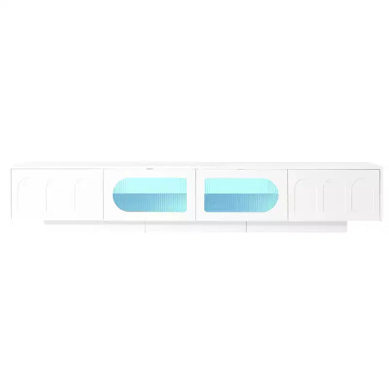 Mueble de TV o televisor CLIHOME para centros de entretenimiento de hasta 95'', consola multimedia funcional con puertas de gabinete arqueadas