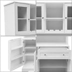 67.9 Mueble de despensa alto para cocina, armario de almacenamiento independiente con cajón, mueble de cocina con soporte para microondas, mueble de bar de café