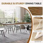 Mesa de comedor Dyonery Farmhouse para 6-8 personas, 70.8 pulgadas, rectangular, de madera, Nogal/Negro
