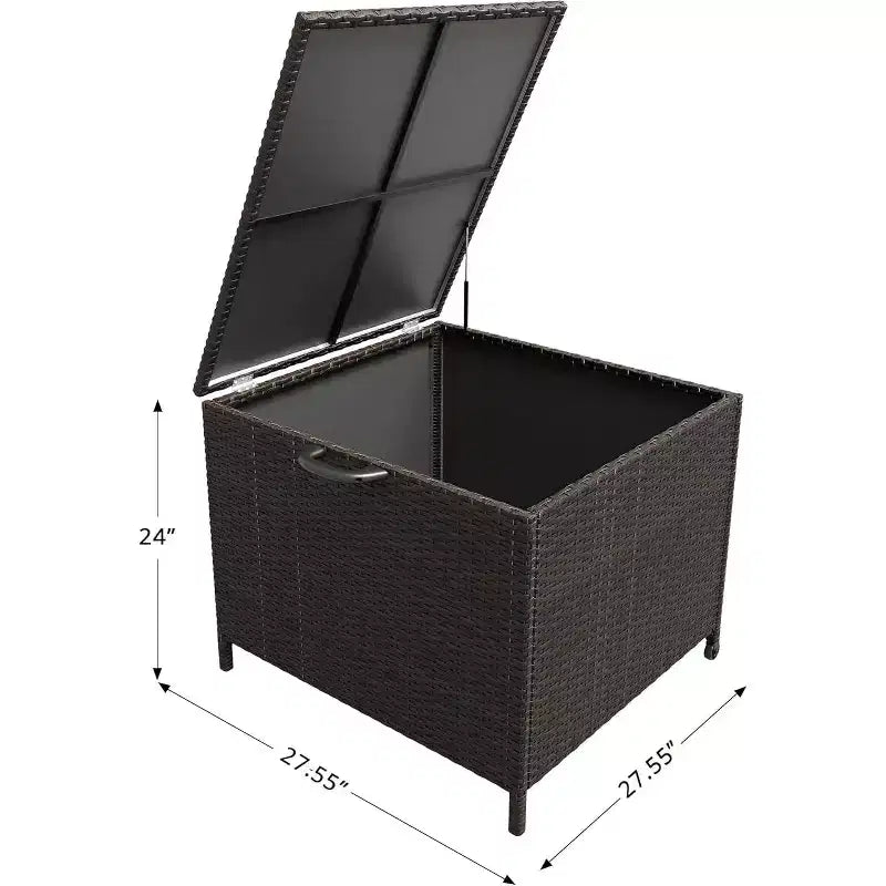 Caja de almacenamiento para exteriores Acekool de 80 galones con tapa con cerradura, impermeable y resistente a los rayos UV, ruedas y asas para patio, jardín, almacenamiento junto a la piscina