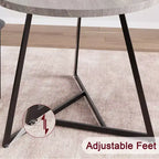 Juego de comedor redondo de 3 piezas para 2 personas, juego de mesa de cocina con 2 sillas tapizadas, estructura de metal y tablero con vetas de madera, muebles de comedor para cocina