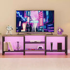 Mueble para TV TROPOW con luces LED para TV de 55/65/75 pulgadas, centro de entretenimiento grande de 170 cm con tomas de corriente, consola multimedia para sala de estar