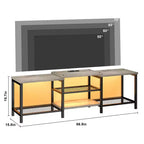 Mueble para TV TROPOW con luces LED para TV de 55/65/75 pulgadas, centro de entretenimiento grande de 170 cm con tomas de corriente, consola multimedia para sala de estar