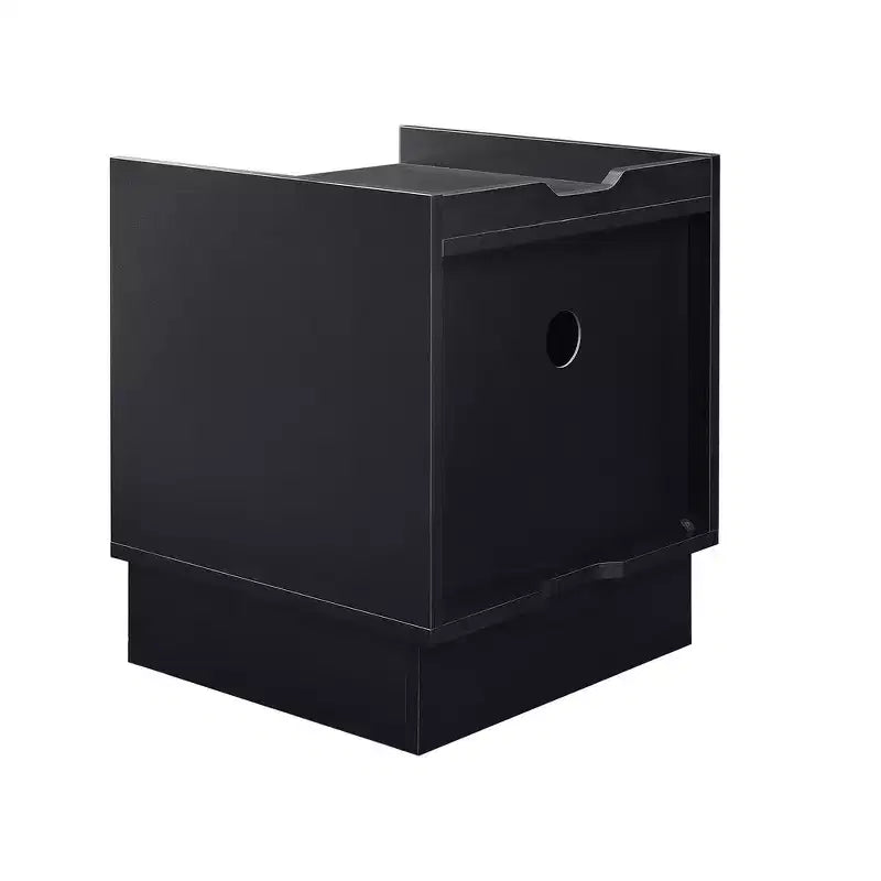 Mesita de Noche Moderna Whisen con 2 Cajones, Luces LED y Puertos de Carga, Gran Almacenamiento