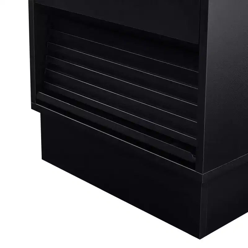 Mesita de Noche Moderna Whisen con 2 Cajones, Luces LED y Puertos de Carga, Gran Almacenamiento