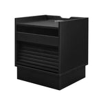 Mesita de Noche Moderna Whisen con 2 Cajones, Luces LED y Puertos de Carga, Gran Almacenamiento