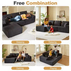 Sofá modular Whisen con chaise longue, sofá tipo nube en forma de L, no requiere montaje