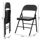 Sillas Plegables Paquete de 4 - Sillas de Camping de Alta Resistencia con Capacidad de 158 kg, Asiento Acolchado y Respaldo para Uso en Interiores/Exteriores