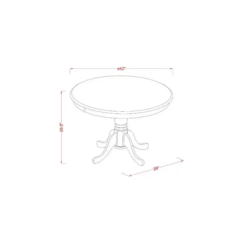 Juego de mesa de comedor de pedestal redondo HomeStock de 42 pulgadas con sillas