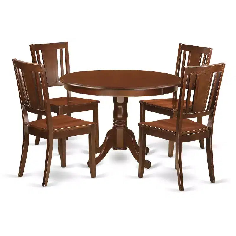 Juego de mesa de comedor de pedestal redondo HomeStock de 42 pulgadas con sillas