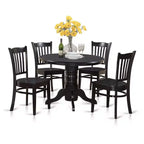 Juego de mesa y sillas de cocina redondas HomeStock, lino blanco, estilo moderno SHGR5-WHI-W