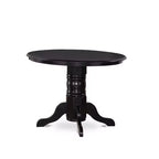 Juego de mesa y sillas de cocina redondas HomeStock, lino blanco, estilo moderno SHGR5-WHI-W