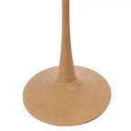 Mesa de comedor redonda LeisureMod Bristol 40 con tablero de piedra sinterizada y base de pedestal de acero y madera natural para cocina y comedor modernos