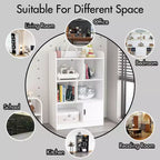 Estantería infantil, librería con 6 compartimentos, estanterías independientes y organizador de cubos, para dormitorio, sala de estar, oficina, armario, escuela, en blanco