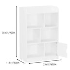 Estantería infantil, librería con 6 compartimentos, estanterías independientes y organizador de cubos, para dormitorio, sala de estar, oficina, armario, escuela, en blanco