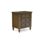 Signature Design by Ashley Sturlayne Traditional 3-Drawer Charging Nightstand with USB Ports, Brown