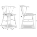Sillas de comedor tapizadas Okak de estilo Mid-Century, juego de 2, sillas auxiliares de cocina de madera maciza con respaldo único para comedor/sala de estar