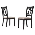 Sillas de comedor tapizadas Okak de estilo Mid-Century, juego de 2, sillas auxiliares de cocina de madera maciza con respaldo único para comedor/sala de estar