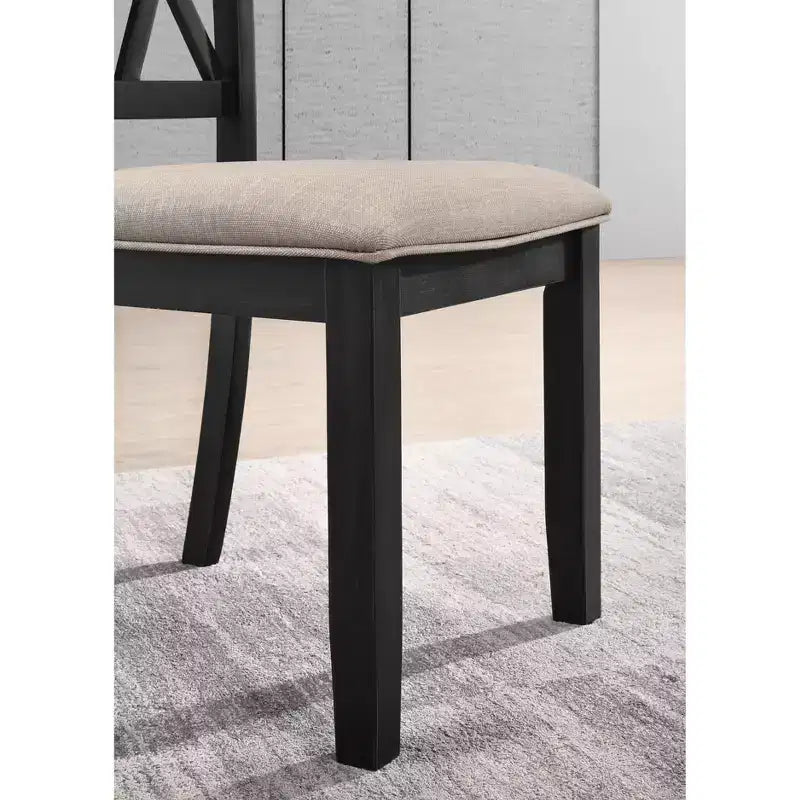 Sillas de comedor tapizadas Okak de estilo Mid-Century, juego de 2, sillas auxiliares de cocina de madera maciza con respaldo único para comedor/sala de estar
