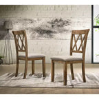 Sillas de comedor tapizadas Okak de estilo Mid-Century, juego de 2, sillas auxiliares de cocina de madera maciza con respaldo único para comedor/sala de estar