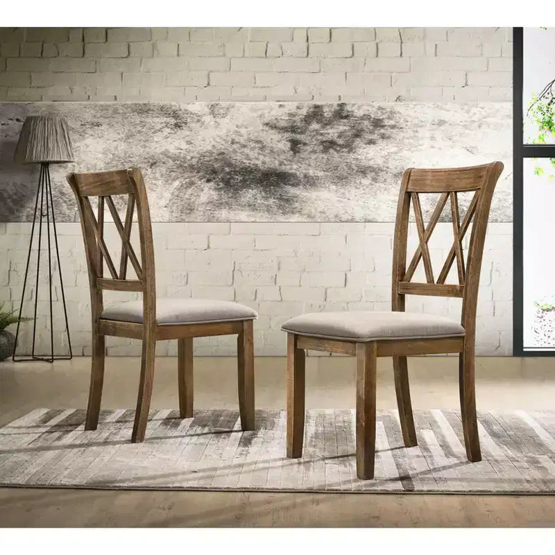 Sillas de comedor tapizadas Okak de estilo Mid-Century, juego de 2, sillas auxiliares de cocina de madera maciza con respaldo único para comedor/sala de estar