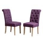 Sillas de comedor Okak modernas de madera maciza con respaldo capitoné, juego de 2, sillas auxiliares de cocina tapizadas con patas de madera natural para sala de estar