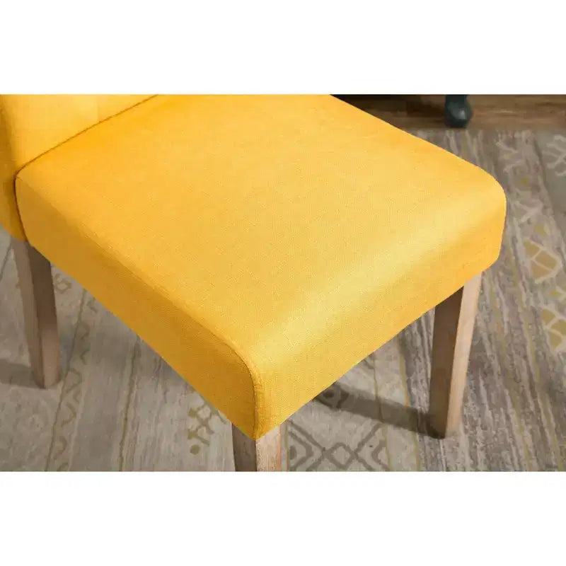 Sillas de comedor Okak modernas de madera maciza con respaldo capitoné, juego de 2, sillas auxiliares de cocina tapizadas con patas de madera natural para sala de estar