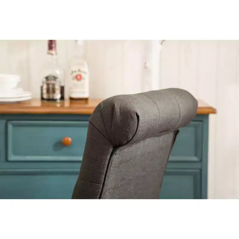 Sillas de comedor Okak modernas de madera maciza con respaldo capitoné, juego de 2, sillas auxiliares de cocina tapizadas con patas de madera natural para sala de estar