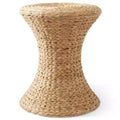 Casafield Hourglass Accent Table - Natural, Water Hyacinth Side Table, Woven Boho Wicker End Table for Living Room, Bedroom, Entryway