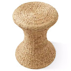 Mesa auxiliar de reloj de arena Casafield - Natural, mesa auxiliar de jacinto de agua, mesa auxiliar de mimbre bohemio trenzado para sala de estar, dormitorio, recibidor